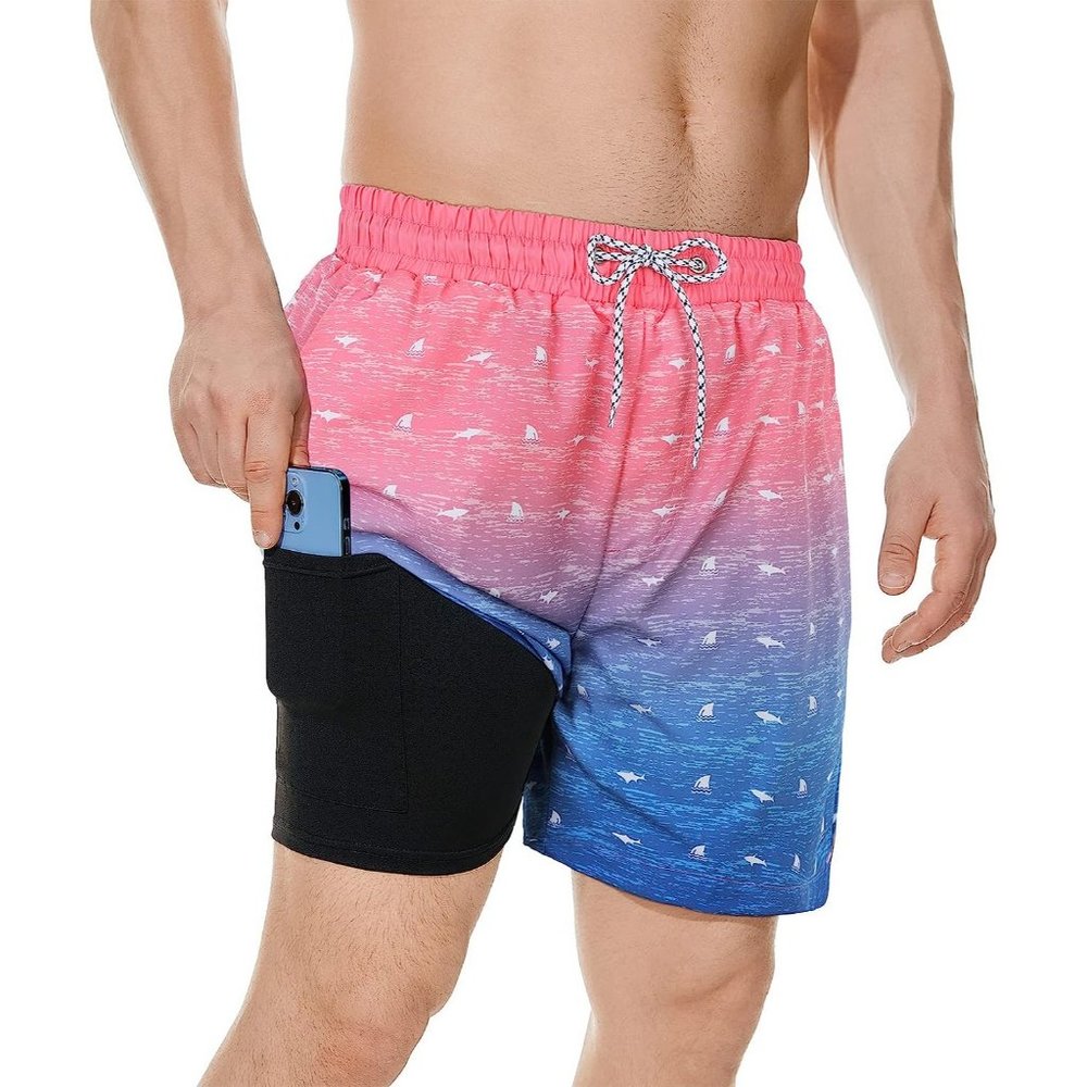 Swim Trunks Quick Dry Bathing Suit for Men with Compression Liner